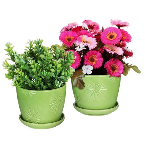 decorative metal green house plant pot|decorative pots and saucers.